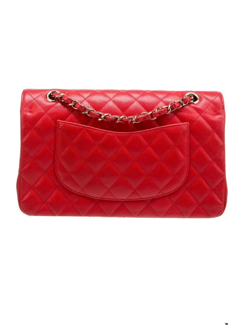 CHANEL Classic Medium Double Flap Should Bag Gold Hardware Red Orange